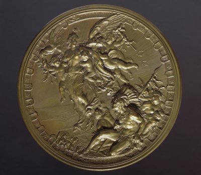 Vergulde bronzen medaille ter gelegenheid van de 400ste verjaardag van de ontdekking van Amerika (1492-1892) door Benjamin Baud