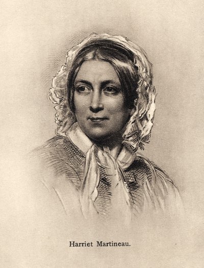 Harriet Martineau - portret door Unbekannter Künstler