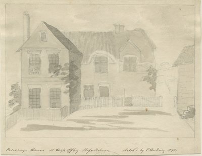 High Offley - Pastorie: potlood- en wasttekening, 1790 door Unbekannt