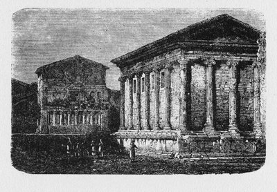 Geschiedenis van het oude Rome. Tempel van Portunus is een oud gebouw in Rome, Italië, de belangrijkste tempel gewijd aan de god Portunus in de stad. door Unbekannt