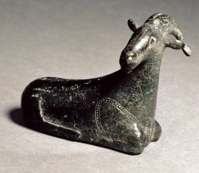 Hol gegoten beeld van een geit, Oost-Grieks, Archaïsche Periode, ca. 550 v.Chr. door Unbekannt