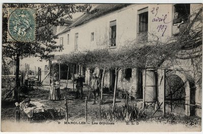 Ile de France, Val de Marne (94), Marolles en Brie: Les Glycines - Ansichtkaart gedateerd 1907 door Unknown