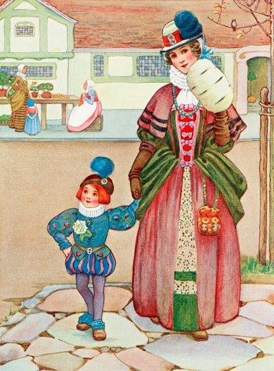 Illustratie bij het gedicht Difference uit het boek Childhood door Millicent en Githa Sowerby, gepubliceerd in 1907 door Unbekannter Künstler