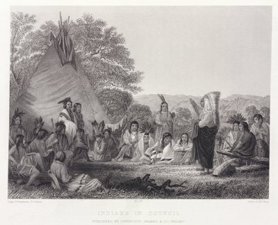 Indianen in Raad, Noord-Amerika door Unbekannt