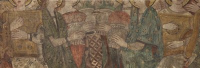 Interieur. Noordelijke kruising. Altaar (Altar de las pinturas murales). Oorspronkelijk uit de hoofdkapel. Muurschilderingen (fresco?). Detail. Eind 14e eeuw. door Unbekannt