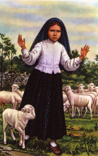 Jacinta, die de Maagd Maria zag in Fatima in 1917, ca. 1920-1930 door Unbekannter Künstler