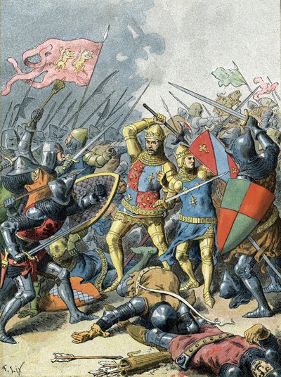 Koning Jan II de Goede bij de Slag bij Poitiers (1356) door Unbekannter Künstler