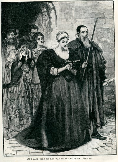 Lady Jane Grey op weg naar haar executie door Unbekannter Künstler