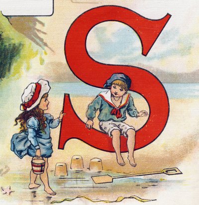 Letter S: zand. Gravure in "ABC L