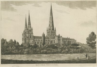 Lichfield Cathedral - Zuidaanzicht door Unbekannt