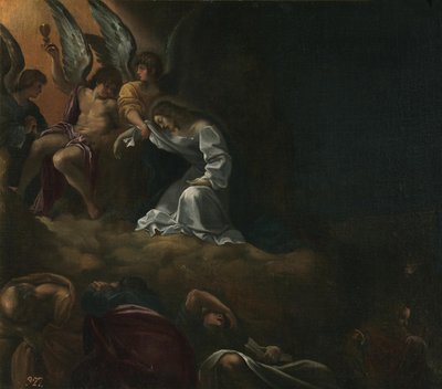 Ludovico Carracci - Oratie in de tuin door Unbekannter Künstler
