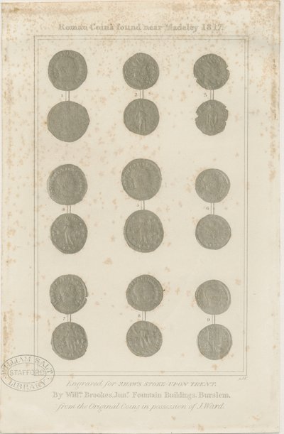 Madeley - Romeinse munten: gravure, nd [c 1817] door Unbekannt