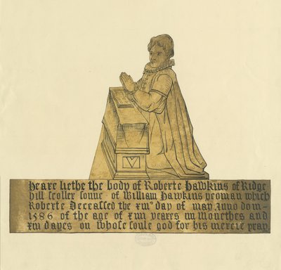 Madeley Kerk - Monument voor Robert Hawkins door Unbekannt