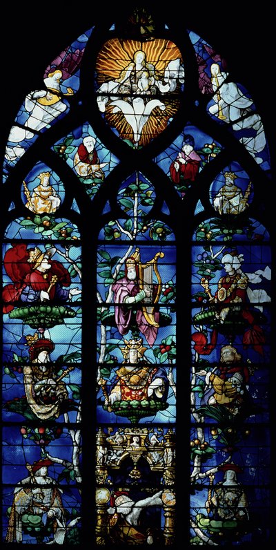 Madonna en Kind met engelen en portretten die de patronage van een lokale bisschoppelijke patroon weerspiegelen, ca. 13e eeuw door Unbekannt
