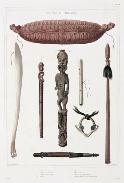 Maori-artefacten, Nieuw-Zeeland door Unbekannt