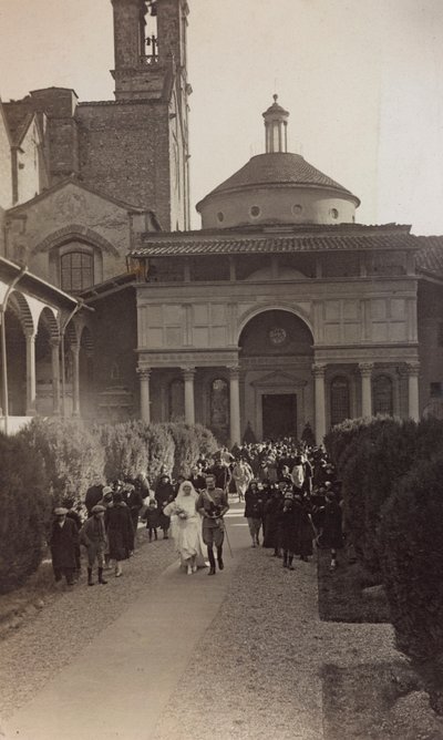Huwelijk in de Pazzi-kapel in de eerste klooster van de Basiliek van Santa Croce in Florence door Unbekannter Künstler