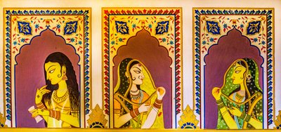 Miniatuurschilderij, kunst en ambachten in Rajasthan, Rajasthan, India, Azië door Unbekannter Künstler