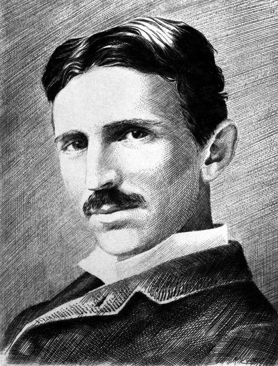 Nikola Tesla, Kroatisch-geboren Servische ingenieur, natuurkundige en uitvinder, ca. 1885 door Unbekannter Künstler