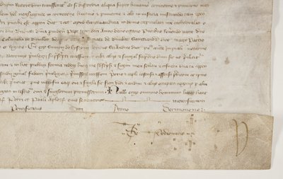 Pauselijke bul die het charter van Bisschop Henry Wardlaw bevestigt, recto door Unbekannt