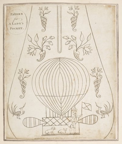 Patroon voor een dameszak, met een ballon door Unbekannter Künstler