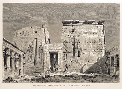 Peristilium van de Tempel van Isis op het eiland Philae, Egypte - Illustratie uit de Atlas van Egypte door Unbekannt