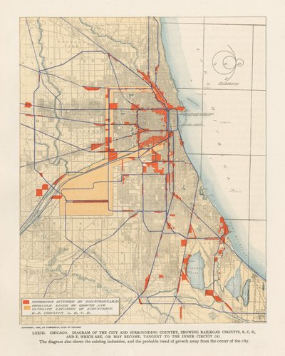 Plaat LXXIII uit Plan van Chicago door Unbekannt