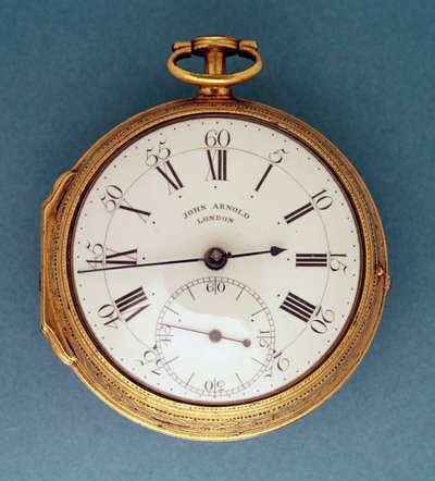 Zakhorloge met zilververgulde kast en witte emaillen wijzerplaat, Engels, door John Arnold door Unbekannt
