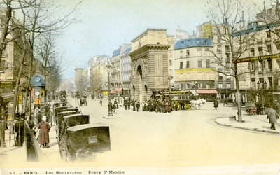 Porte Saint-Martin, Parijs, ca. 1900 door Unbekannter Künstler