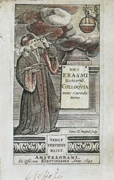 Portret van Erasmus opgenomen in de voorpagina van 