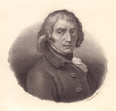 Portret van Italiaanse dichter Giuseppe Parini (1729-1799), kopergravure door Piotti naar tekening door Andrea Appiani door William M. Timlin
