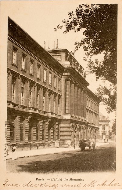 Ansichtkaart/Hotel des Monnins/Parijs/Seine/Ile de France/Frankrijk door William M. Timlin