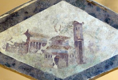 Romeinse villa, fresco van de Domus van Clos de la Lombarde, Narbonne, rond het jaar 200 door Unbekannter Künstler