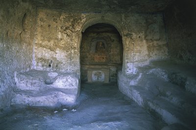 Ruïnes van een kerk, Rotskerk, Matera, Basilicata, Italië door Benjamin Baud