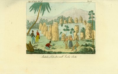 Ruïnes van oude Luta pilaren opgericht door de Chamorro op het eiland Rota, Guam door Unbekannt