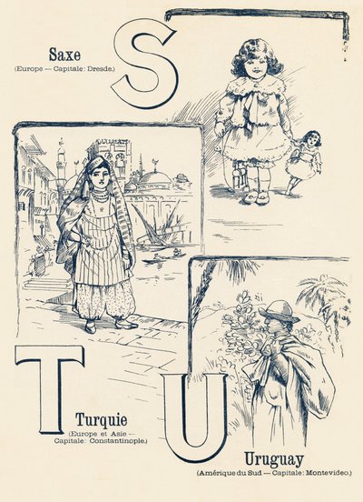 S T U - Saksen, Turkije, Uruguay - ABC des deux mondes, Emile Guerin, Parijs, circa 1900 door Unbekannt
