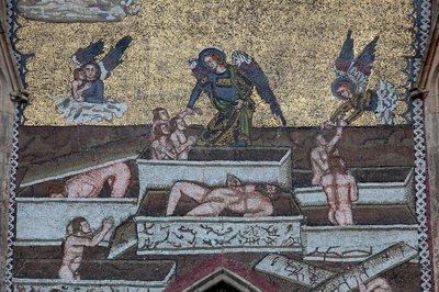 Sint-Vituskathedraal, Mozaïeken van het Laatste Oordeel, Praag, Tsjechië door Unbekannt