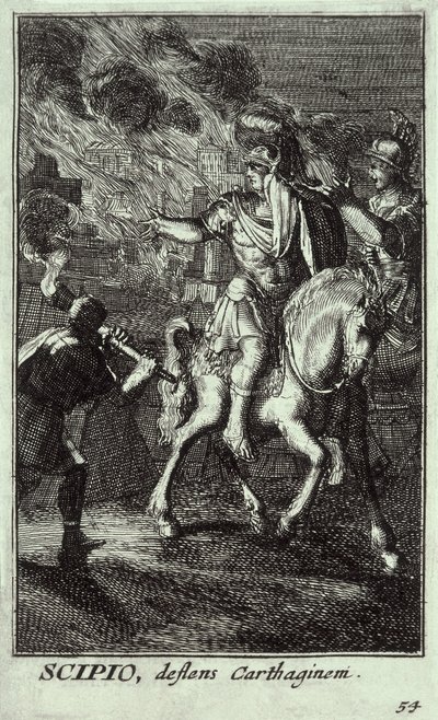 Scipio Africanus de Jongere (185-129 v.Chr.) (gravure) door Unbekannter Künstler