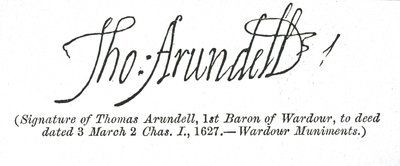 Handtekening van Thomas Arundell door Unbekannt