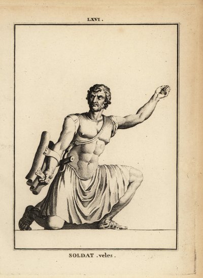 Standbeeld van een Romeinse soldaat, Velites of lichte infanterie door Unbekannt