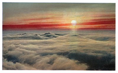 Zonsopgang boven de wolken, ca. 1930 door Unbekannter Künstler