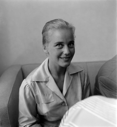 De actrice Maria Schell op het XVII internationale filmfestival in Lido, Venetië - 1956 door Unbekannt