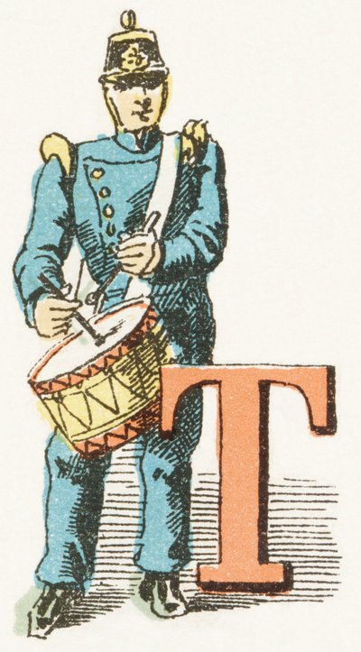 T - Trommelaar - Kinderalfabet, Editions Gordinne 1920 (gravure) door Unbekannt