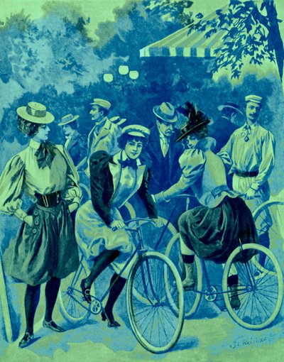 De Mode voor Fietsen in het Bois de Boulogne door Unbekannter Künstler