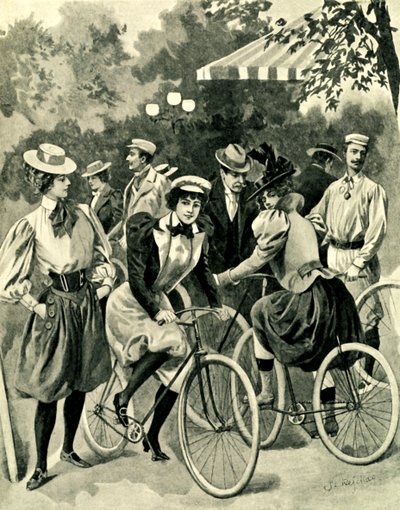 De Mode voor Fietsen in het Bois de Boulogne door Unbekannter Künstler