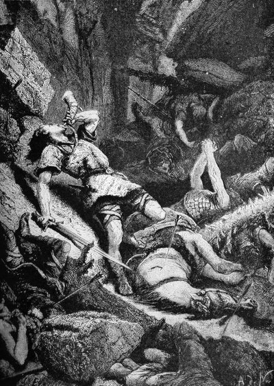 De Grote Slag bij Roncevalles door Unbekannter Künstler