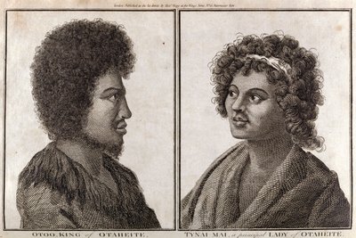 De koning en een voorname dame van Tahiti, ca. 1773 door Unbekannt