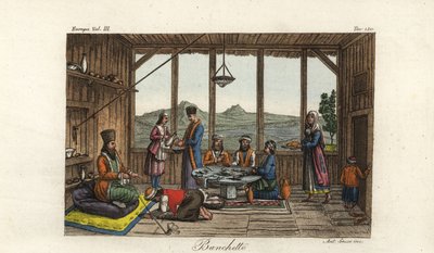 Het banket gehouden voor Dodwell door de Bisschop van Salona in Crisso, Griekenland door Unbekannt