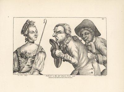 De komische figuren van Cimon en Mopsus met de mooie Phillida. Uit Colley Cibber