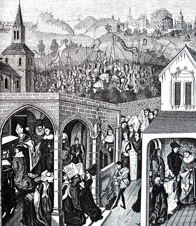De kroning van Filips II van Frankrijk door Unbekannt