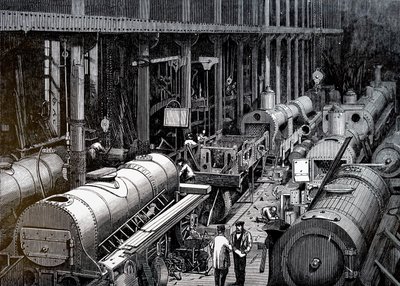 De productievloer van Robert Stephenson and Company door Unbekannt